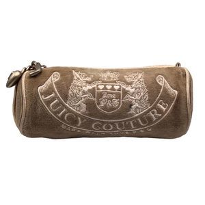 Juicy Couture Vintage RARE Barrel Bag Velour  Tan Y2K HTF Clutch